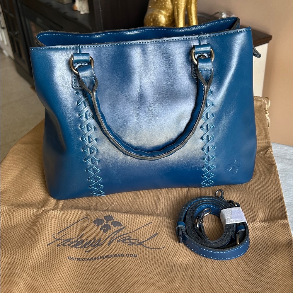 Patricia Nash cerulean blue satchel